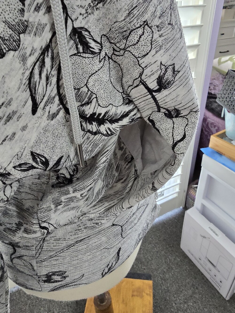 Athleta Eden Floral Hoodie Sweatshirt. Full Zip With Front Pockets - Picture 9 of 13
